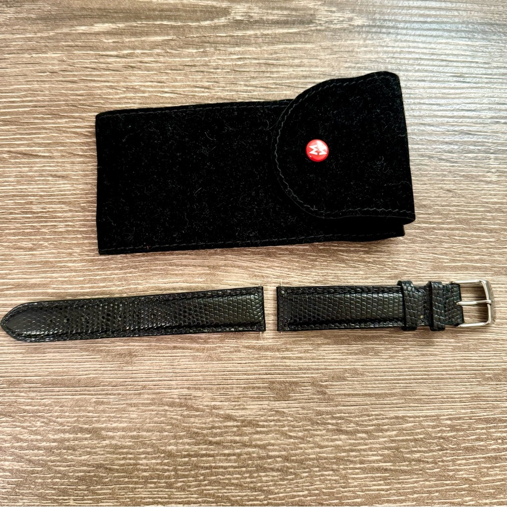 Michele Black Leather Watch Strap